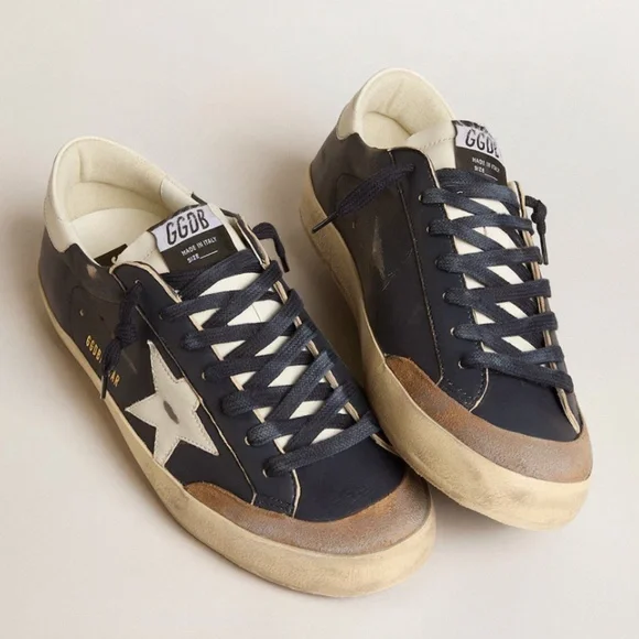 GOLDEN GOOSE - Men's Super Star Classic Navy/White/Taba - MSRP $585.00 - BNIB - Picture 4 of 4